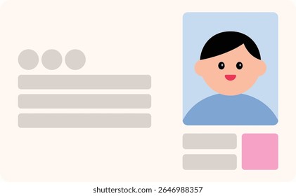 Ilustração de cartão de identidade (carteiras de motorista ou cartões de identidade nacionais com avatares masculinos e femininos) Ideal para conceitos como identificação, autenticação ou registro pessoal