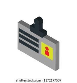 Id card isometric left top view 3D icon