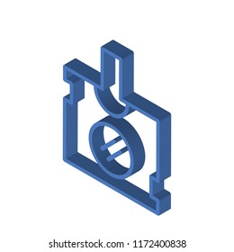 Id card isometric left top view 3D icon