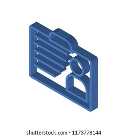 Id card isometric left top view 3D icon