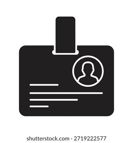 Id cartão paisagem emblema preto sólido vetor ícone isolado branco fundo identificação usuário passe perfil símbolo gráfico design ilustração