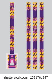 id card lanyard abstract pattern set for event
