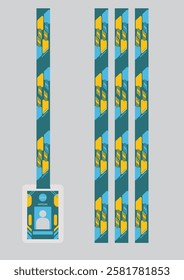 id card lanyard abstract pattern set for event