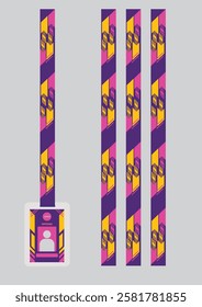 id card lanyard abstract pattern set for event