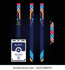 id card lanyard mockup design with a modern, minimalist and cool concept