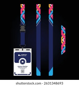 id card lanyard mockup design with a modern, minimalist and cool concept