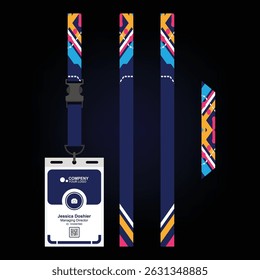 id card lanyard mockup design with a modern, minimalist and cool concept