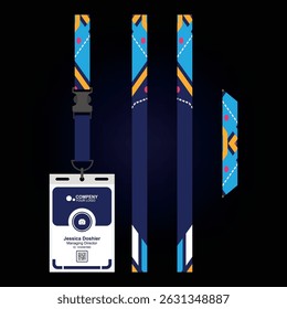 id card lanyard mockup design with a modern, minimalist and cool concept