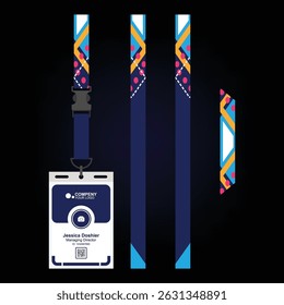 id card lanyard mockup design with a modern, minimalist and cool concept
