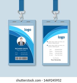 Id Card With Lanyard Set Isolated Vector Illustration. Blank Plastic Access Card, Name Tag Holder With Pin Ribbon, Corporate Card Key, Personal Security Badge, Press Event Pass Template.