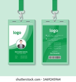 Id card with lanyard set isolated vector illustration. Blank plastic access card, name tag holder with pin ribbon, corporate card key, personal security badge, press event pass template.