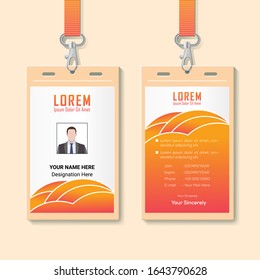 Id card with lanyard set isolated vector illustration. Blank plastic access card, name tag holder with pin ribbon, corporate card key, personal security badge, press event pass template.