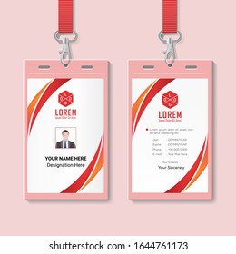 Id card with lanyard set isolated vector illustration. Blank plastic access card, name tag holder with pin ribbon, corporate card key, personal security badge, press event pass template.