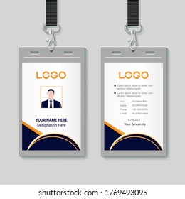 ID-Karte mit eingestellter Lanyard-Karte, einzelne Vektorgrafik. Blank plastische Zugangskarte, Namensschilderhalter mit Pin-Band, Corporate-Card-Schlüssel, persönlicher Sicherheitsausweis, Pressemeldung für Event-Pass.