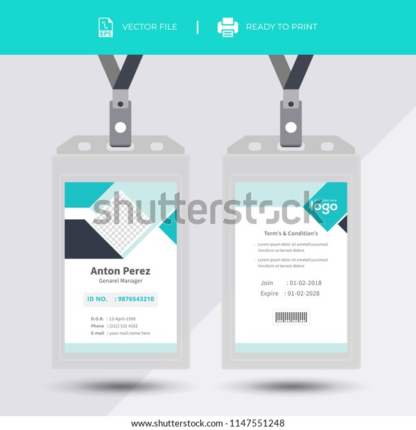 Id Card Lanyard Set Isolated Vector Stock Vector (Royalty Free) 1147551248