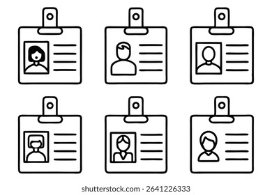 ID Card Line Art Illustration Minimalist Design for Digital Artwork