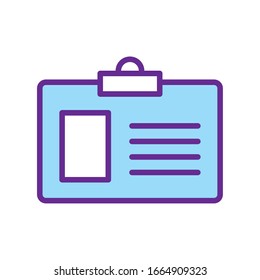 id card line and fill style icon design, Photo business identity office tag contact company personal and security theme Vector illustration