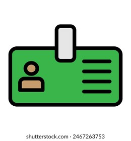 ID Card Line Filled Icon Design