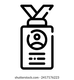 id card Line Icon Background White