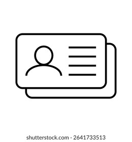 ID Card line icon. Employee clerk card line icon, driver license, identification card icon.