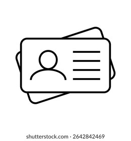 ID Card line icon. Employee clerk card line icon, driver license, identification card icon.