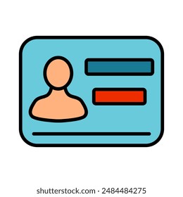 ID card line icon. Identification, card, ID, profile, personal data, verification, security, credentials, identity, document, membership, access, official, badge, personal information, identification