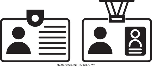 Icono de línea de tarjeta de identificación, Identificación y titular de la tarjeta, icono de Vector de insignia de oficina, trazo editable. EPS 10
