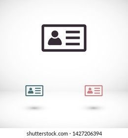 ID card line icon , Lorem ipsum Flat design
