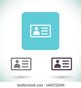 ID card line icon , Lorem ipsum Flat design