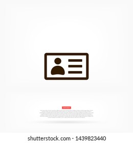 ID card line icon , Lorem ipsum Flat design