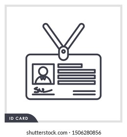 ID card line icon , Lorem ipsum Flat design