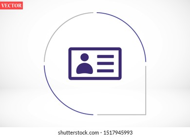 ID card line icon , Lorem ipsum Flat designID card line icon in flat style.ID card line icon Identity badge vector illustration on white isolated background.