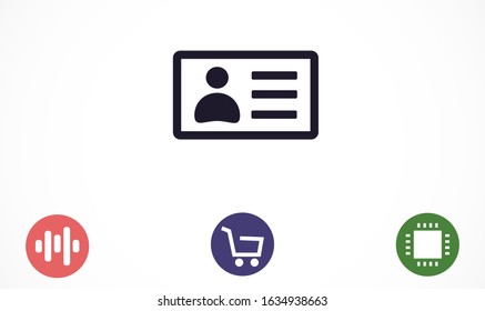 ID card line icon , Lorem ipsum Flat designID card line icon in flat style.ID card line icon Identity badge vector illustration on white isolated background.