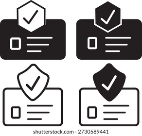 ID card line icon set. Modern identification and profile symbols. Minimalist personal identity and access signs. Creative verification and authentication symbols interface elements. 