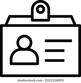 Id Card Line Icon - Single Icon, Vector