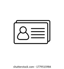 Icono de la línea de la tarjeta de identificación diseño simple