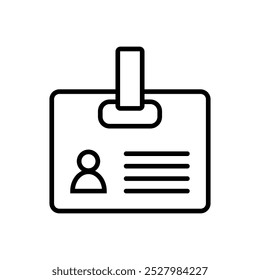 ID card line icon vector for apps or web