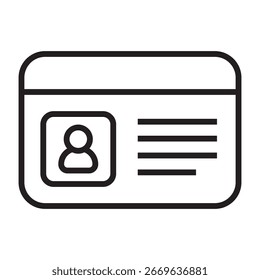 ID card line icon. vector illustration.