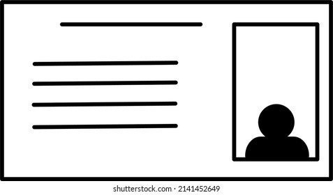 id card line icon vektor design template and illustration with editable stroke