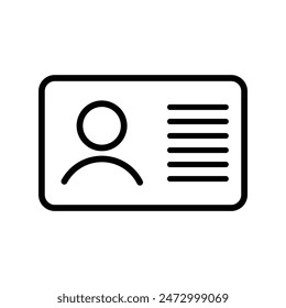 ID card line icon. Web symbol for web and apps. driver license, staff identification card symbol for website. ID card stroke object