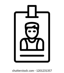 Id card line vector icon 