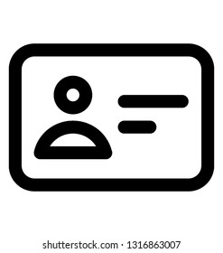 Id card line vector icon  