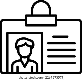 Diseño de icono de vectores de línea de tarjeta de identificación