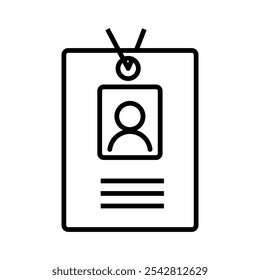 Id card line vector icon eps10