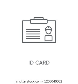 Id card linear icon. Id card concept stroke symbol design. Thin graphic elements vector illustration, outline pattern on a white background, eps 10.