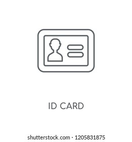 Id card linear icon. Id card concept stroke symbol design. Thin graphic elements vector illustration, outline pattern on a white background, eps 10.