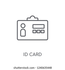 Id card linear icon. Modern outline Id card logo concept on white background from Business and analytics collection. Suitable for use on web apps, mobile apps and print media.