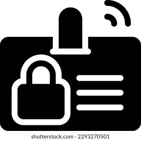 id card lock Vector illustration on a transparent background.Premium quality symbols.Glyphs vector icon for concept and graphic design.