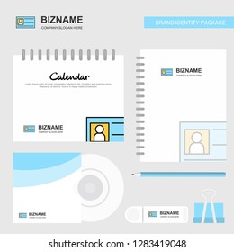 ID card Logo, Calendar Template, CD Cover, Diary and USB Brand Stationary Package Design Vector Template
