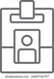 ID Card Meeting icon with black outline style. name, identification, pass, personal, user, information, access. Vector illustration